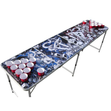 Tattoo Portable Beer Pong Table: Perfect for Parties!
