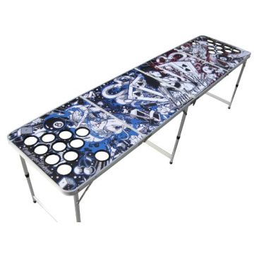 Tattoo Portable Beer Pong Table with Cool Cup Holes
