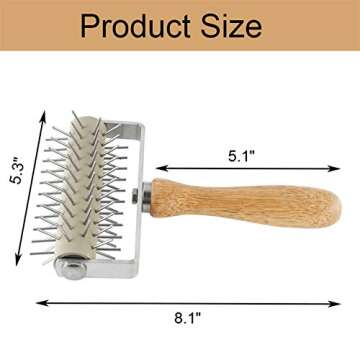 Stainless Steel Pizza Dough Docker Roller with Wood Handle