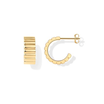 PAVOI 14K Gold Chunky Hoop Earrings Luxe Comfort Style