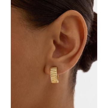 PAVOI 14K Gold Chunky Hoop Earrings Luxe Comfort Style