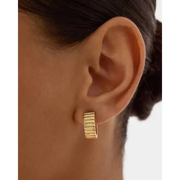 PAVOI 14K Gold Chunky Hoop Earrings Luxe Comfort Style