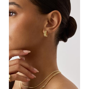 PAVOI 14K Gold Chunky Hoop Earrings Luxe Comfort Style