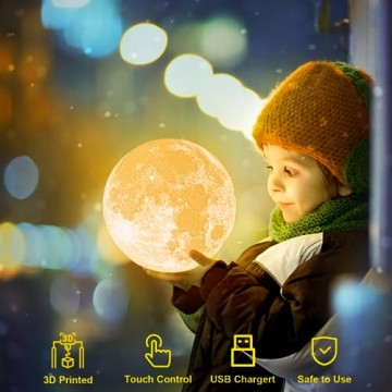 Magical 3D Moon Lamp - Dimmable Touch Control Night Light