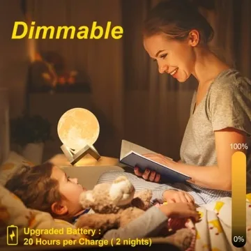 Magical 3D Moon Lamp - Dimmable Touch Control Night Light