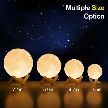 Magical 3D Moon Lamp - Dimmable Touch Control Night Light
