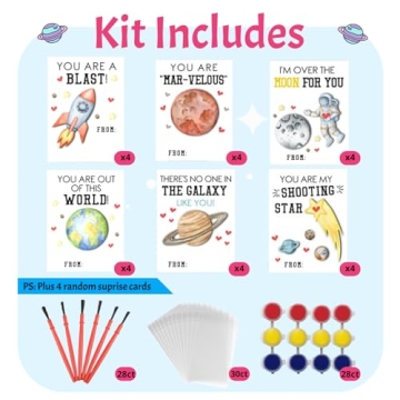 GEECOZYLIFE Kids Valentine's Day Craft Kits - 28 Pack