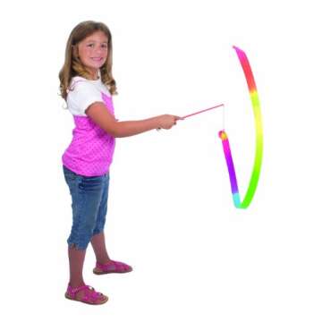 Playground Classics Rainbow Stunt Streamer - 6.5ft Multi-Colored Ribbon Streamer, Kids Outdoor Toys,...