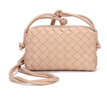 Chic Woven Crossbody Bags for Women - Handmade Purse in Apricot