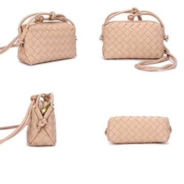 Stylish Woven Crossbody Bag For Women - Vegan Leather Purse