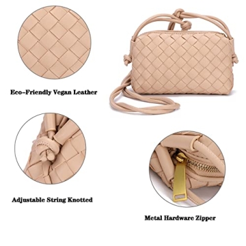 Stylish Woven Crossbody Bag For Women - Vegan Leather Purse