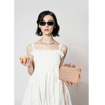 Stylish Woven Crossbody Bag For Women - Vegan Leather Purse