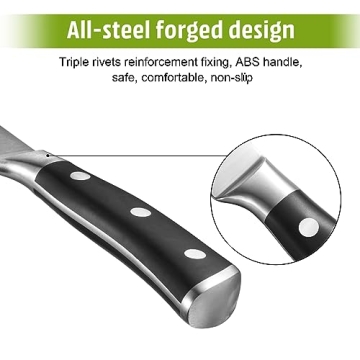 Premium Non-Serrated Steak Knives Set - High-Carbon Steel 4-Piece