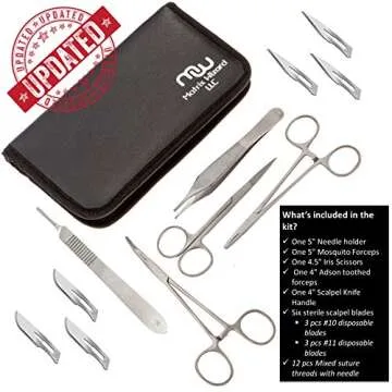 Emergency Suture Kit with Sterile Threads and Tools - 28PK