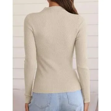 ZESICA Women's Slim Fit Mock Turtleneck Sweater