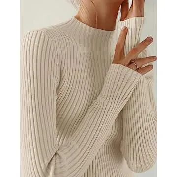 ZESICA Women's Slim Fit Mock Turtleneck Sweater