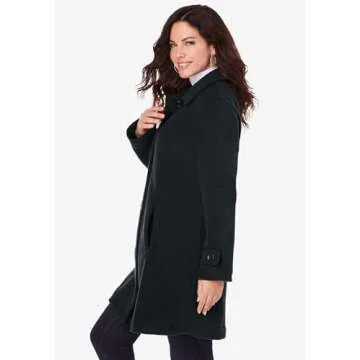 Roaman's Women's Plus Size Fleece Jacket - Cozy A-Line Style