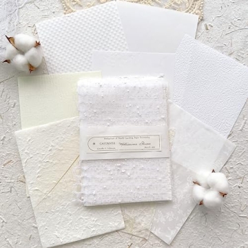 Aromoty 30 sheets A5 Large Textured Scrapbook Paper&Mesh Fabric set - Handmade Craft Mulberry Specia...