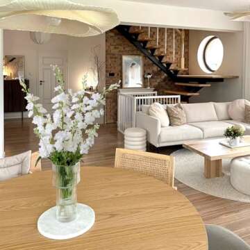 JINWOE 4Pcs White Delphinium Faux Flowers for Timeless Decor