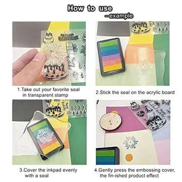 Merry Christmas Theme Clear Stamps, Santa Claus Silicone Stamp Cards for DIY Christmas Scrapbooking Card Making Decoration Scrapbooking Album Supplies Cartoon Elk Snowman Tree Gift 1-5