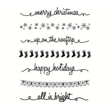 Merry Christmas Theme Clear Stamps, Santa Claus Silicone Stamp Cards for DIY Christmas Scrapbooking Card Making Decoration Scrapbooking Album Supplies Cartoon Elk Snowman Tree Gift 1-5