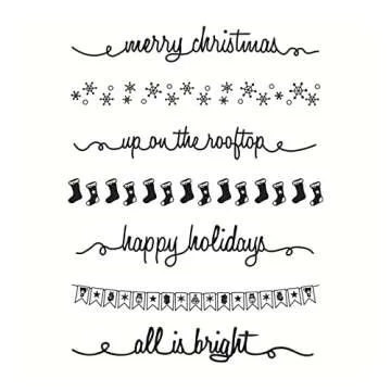 Merry Christmas Theme Clear Stamps, Santa Claus Silicone Stamp Cards for DIY Christmas Scrapbooking Card Making Decoration Scrapbooking Album Supplies Cartoon Elk Snowman Tree Gift 1-5