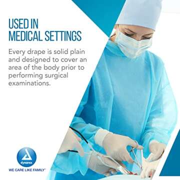 Dynarex Disposable Towel Drapes, Sterile, 18" x 26," for Medical & Surgical Use, Poly-Interlined Lining, Protect from Contaminants, 1 Box of 50 Drapes