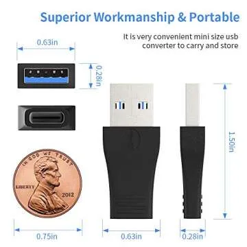 Warmstor USB 3.0 to USB C Adapter 3 Pack, Type C Female to A Male Charger Converter for Apple Watch Ultra iWatch 8 7,iPhone 15 14 13 12 Pro Max Plus, Airpods, iPad Air Mini,Car,Samsung Galaxy S23 S24