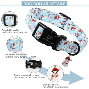 UP URARA PUP Snowman Dog Collar - Stylish Winter Accessory