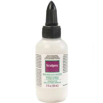 Sculpey Oven Bake Clay Adhesive, Non Toxic, 2 fl oz. bottle with precise flow twist cap. Great for gluing polymer clay to itself and porous surfaces.