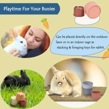 Mooydee Colorful Stacking Cups for Rabbits and Guinea Pigs