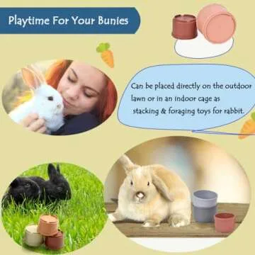 Mooydee Colorful Stacking Cups for Rabbits and Guinea Pigs