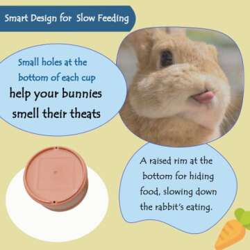 Mooydee Colorful Stacking Cups for Rabbits and Guinea Pigs