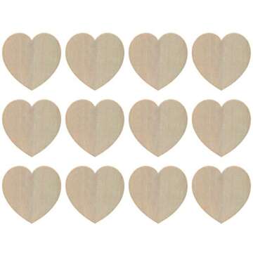 Creative Hobbies® Unfinished Wood Heart Cutout Shapes, Ready to Paint or Decorate, 3.5 Inch Wide | ...