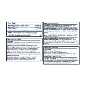 Pamprin Multi-Symptom Formula, with Acetaminophen, Menstrual Period Symptoms Relief including Cramps...