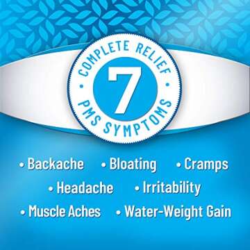 Pamprin Multi-Symptom Formula, with Acetaminophen, Menstrual Period Symptoms Relief including Cramps, Pain, Bloating, and Irritability 40 Caplets