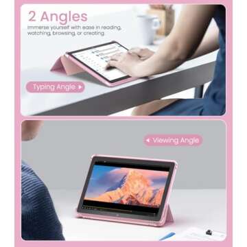 MoKo Case for All-New Fire HD 10 Tablet (13th Generation, 2023 Release) 10.1", PU Leather Trifold Stand Cover for Fire Tablet 10 2023, Auto Wake/Sleep, Nosegay Pink