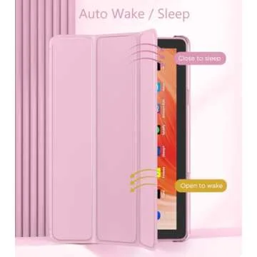 MoKo Case for All-New Fire HD 10 Tablet (13th Generation, 2023 Release) 10.1", PU Leather Trifold Stand Cover for Fire Tablet 10 2023, Auto Wake/Sleep, Nosegay Pink