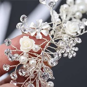 FANGZHIDI Rhinestone Wedding Headpiece for Brides