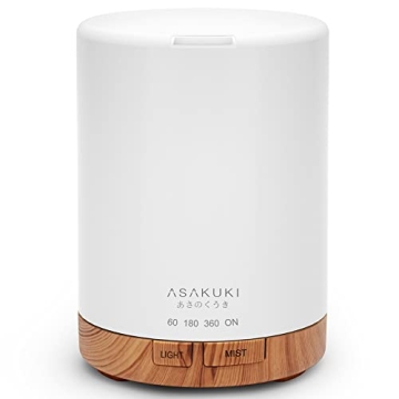 ASAKUKI 300ML Essential Oil Diffuser with LED Lights & Auto-Off