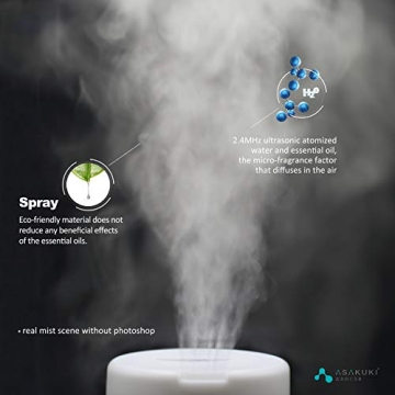 ASAKUKI 300ML Essential Oil Diffuser with LED Lights & Auto-Off