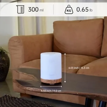 ASAKUKI 300ML Essential Oil Diffuser with LED Lights & Auto-Off