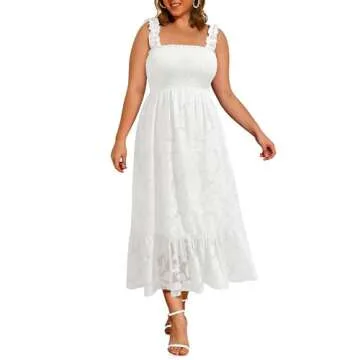 Women Plus Size Summer Maxi Floral Sundress for Beach Wear