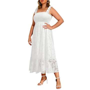 Women Plus Size Summer Maxi Floral Sundress for Beach Wear