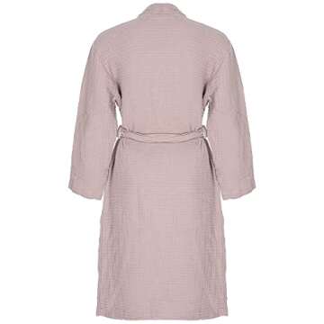 ORMES Muslin Unisex Bathrobe Women & Men, Turkish 100% Cotton Kimono Lightweight Robe | Long Robes Soft, Absorbent, Spa robes