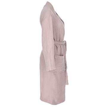 ORMES Muslin Unisex Bathrobe Women & Men, Turkish 100% Cotton Kimono Lightweight Robe | Long Robes Soft, Absorbent, Spa robes