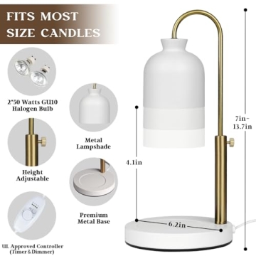 Dimmable Candle Warmer Lamp with Timer Elegant Home Decor