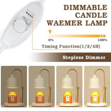 Dimmable Candle Warmer Lamp with Timer Elegant Home Decor