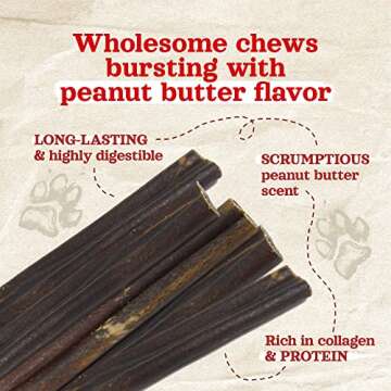 Natural Farm Peanut Butter Flavor Collagen Sticks for Dogs