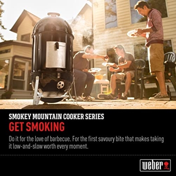 Weber Smokey Mountain Cooker 14.5-inch Black Charcoal Smoker